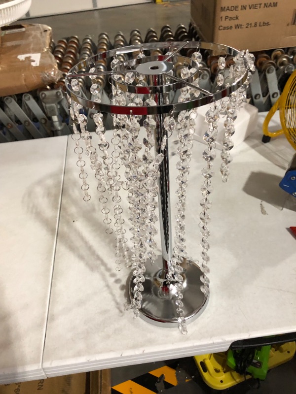 Photo 4 of 10 Pcs Tall Elegant Wedding Centerpiece Stand, Silver Metal Flower Candle Holder with Chandelier Crystal, Used for Wedding Party Event, Birthday,Valentine's Day, Home Décor?29.5in Silver 10 x L