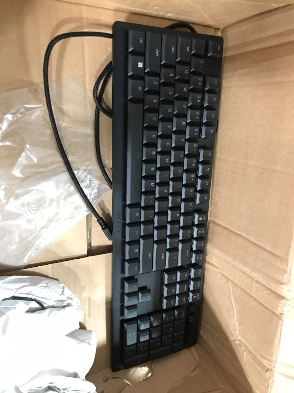 Photo 2 of Razer DeathStalker V2 Gaming Keyboard: Low-Profile Keys - Linear Red Optical Switches - Ultra-Durable Coated Keycaps - Durable Aluminum Top Plate - Multi-Function Roller and Media Button - Chroma RGB Classic Black V2 Linear Optical Switch