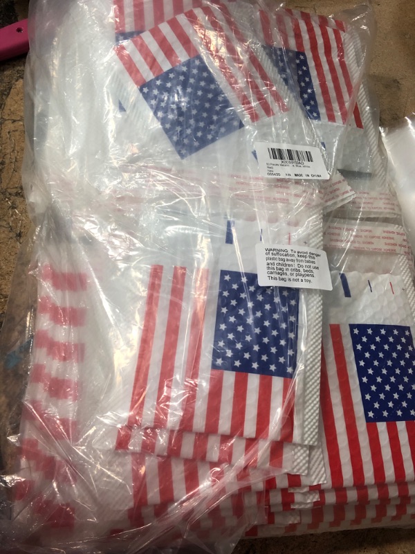 Photo 2 of 50 Pieces American Flag Padded Bubble Mailers 3 Sizes Christmas Shipping Mailers Poly Mailers Red White Blue Padded Envelopes Stars and Stripe Adhesive Seal Envelopes Shipping Bags for 4th of July