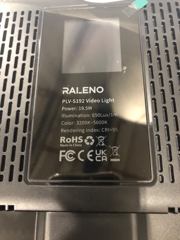 Photo 4 of POWERS ON *** RALENO 2 Packs LED Video Light and 75inches Stand Lighting Kit Include: 3200K-5600K CRI95+ Built-in Battery with 1 Handbag 2 Light Stands for Gaming,Streaming,Youtube,Web Conference,Studio Photography 192LEDS