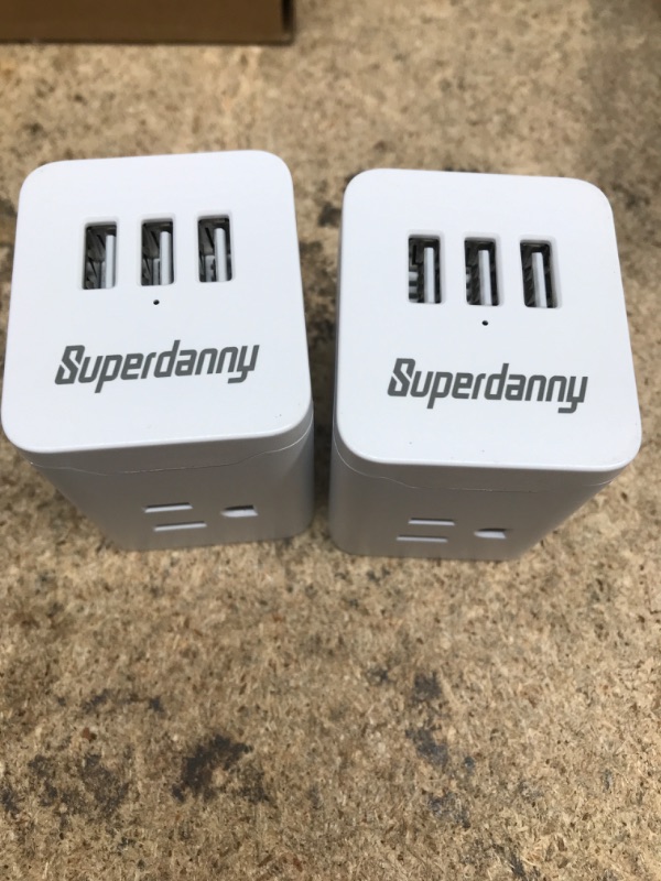 Photo 2 of [2-Pack] European Travel Plug Adapter, 3 Outlets 3 USB Ports Slide-Out Europlug, SUPERDANNY International Power Plug Adapter Travel Essentials for US to Most of Europe EU Italy Spain France Germany