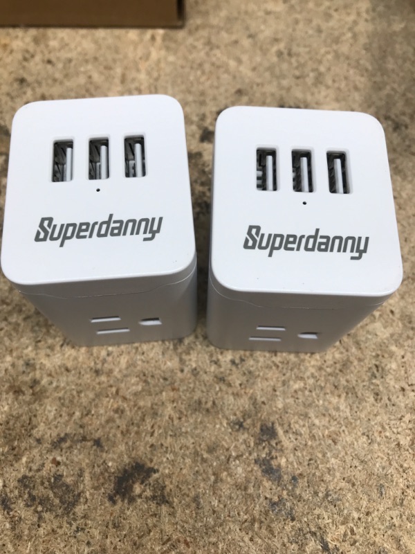 Photo 1 of [2-Pack] European Travel Plug Adapter, 3 Outlets 3 USB Ports Slide-Out Europlug, SUPERDANNY International Power Plug Adapter Travel Essentials for US to Most of Europe EU Italy Spain France Germany