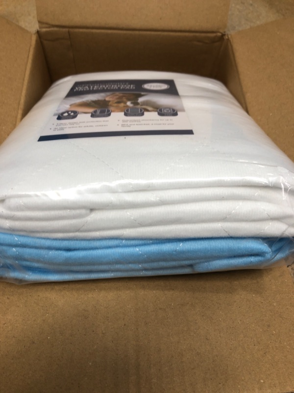 Photo 1 of Baby Waterproof Pad Washable, Non-Slip Baby Crib Mattress Pad Potty Training Pads 24'' x 36'', Reusable Underpads Bed for Baby Sleeping, Pee Pads for Kids Blue 24x36 Inch (Pack of 1)