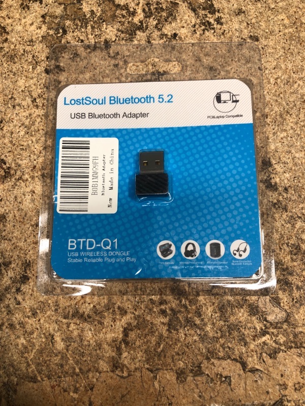 Photo 1 of Bluetooth Adapter for PC, 5.2 USB Mini Bluetooth Dongle Receiver Support Windows 10/8.1/8/7 Mac OS for Connecting Bluetooth Headphones Mouse Keyboard to PC Laptop Desktop - Plug and Play