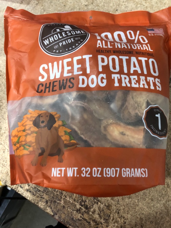 Photo 2 of **EXPIRES JUNE2023** Wholesome Pride Sweet Potato Chews Dog Treats, 32 oz - All Natural Healthy - Vegan, Gluten and Grain-Free Dog Snacks - Made in USA Sweet Potato Chews 32 Oz