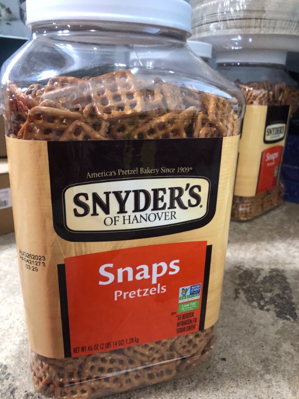 Photo 2 of **EXPIRES AUG26/2023** Snyder's of Hanover Pretzel Snaps, 46 Oz Canister