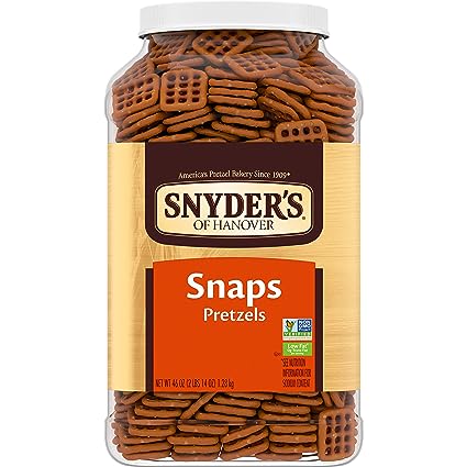 Photo 1 of **EXPIRES AUG26/2023** Snyder's of Hanover Pretzel Snaps, 46 Oz Canister