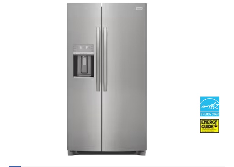 Photo 1 of LIKE NEW-Frigidaire 25.6-cu ft Side-by-Side Refrigerator with Ice Maker (Fingerprint Resistant Stainless Steel) ENERG