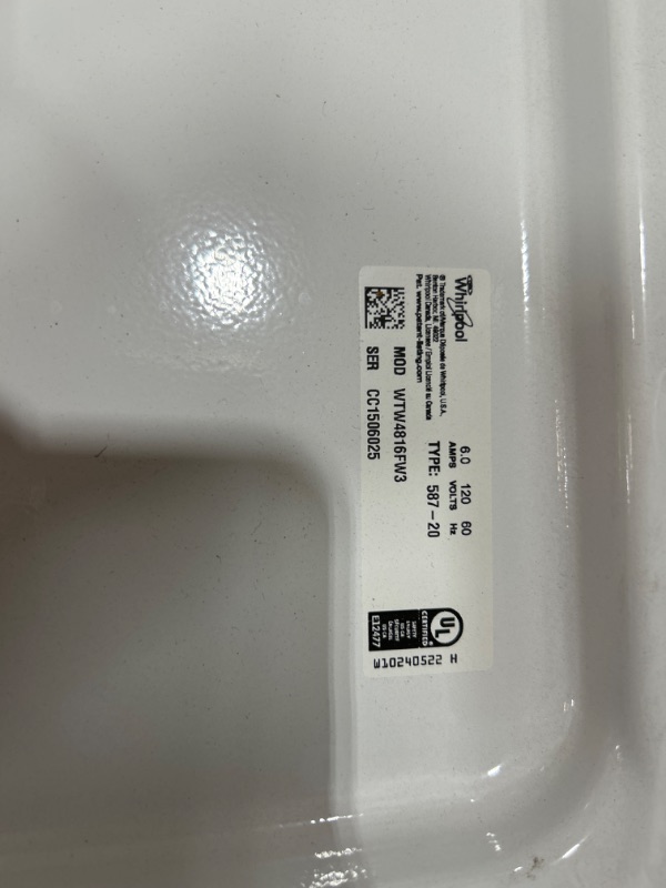 Photo 8 of LIKE NEW- Whirlpool 3.5-cu ft High Efficiency Agitator Top-Load Washer (White)