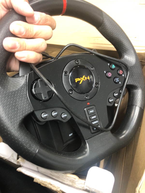 Photo 2 of Gaming Racing Wheel, PXN V900 270/900 Degree Competition Racing Steering Wheel with Audio Function & with Pedal, Suitable for PC, PS3, PS4, Xbox One, Xbox Series S/X, Nintendo Switch. Black