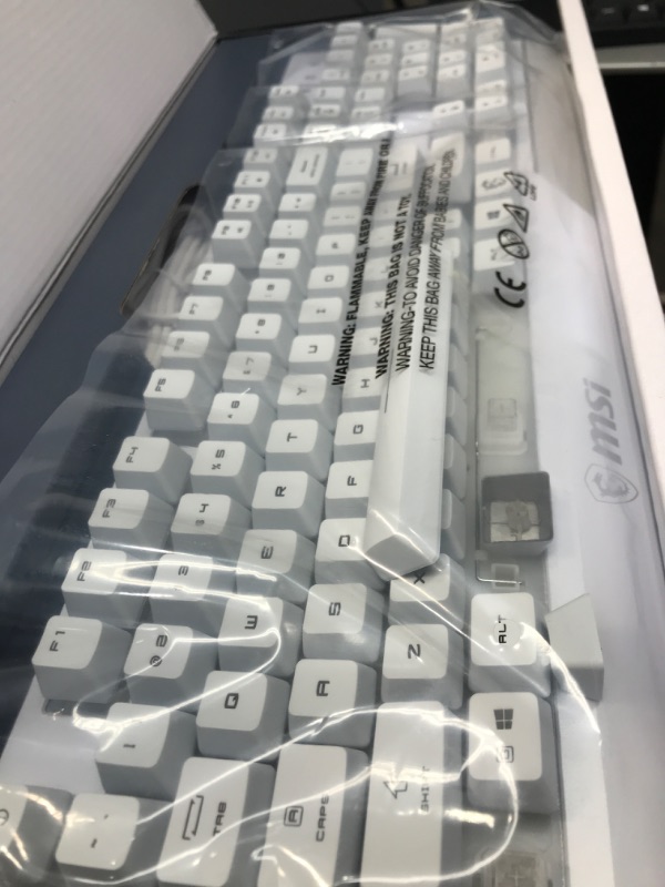 Photo 1 of MSI Vigor Backlit RGB Dedicated Hotkeys Anti-Ghosting Mechanical Feel Gaming Keyboard (Vigor GK30 White US)
