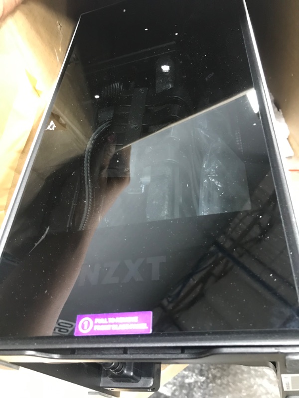 Photo 4 of NZXT H1 Version 2 - CS-H11BB-US - Small Form-Factor ITX Case - Dual Chamber Airflow - Tinted Tempered Glass Front Panel - 140mm Liquid Cooler - SFX 750W 80+ Gold PSU - PCIe Gen4 Riser - Black Black ITX Case