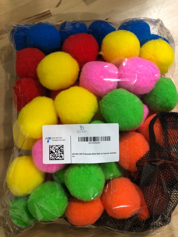 Photo 2 of 60 Pcs Reusable Water Balls, Reusable Water Balloons for Outdoor Toys and Games, Water Toys for Kids and Adults Boys and Girls - Summer Toys Ball for Pool and Backyard Fun Multicolor 60