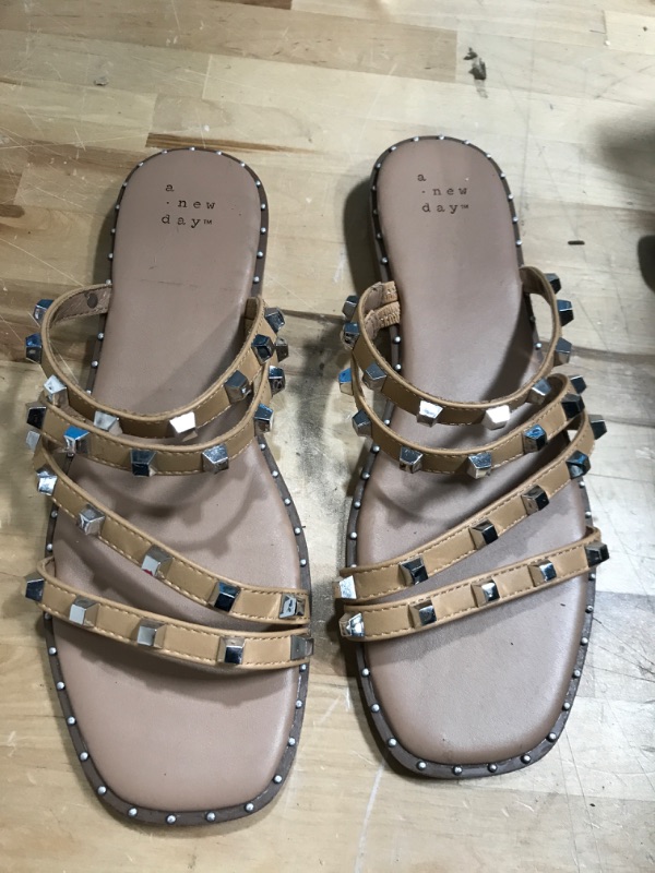 Photo 1 of A New Day Womens Hollis Embellished Slide Sandals Tan Size 7.5