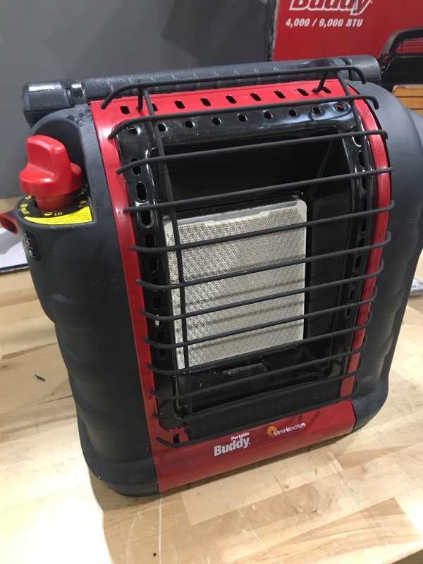 Photo 3 of **UNABLE TO TEST** Mr. Heater F232000 MH9BX Buddy 4,000-9,000-BTU Indoor-Safe Portable Propane Radiant Heater, Red-Black Red Heater