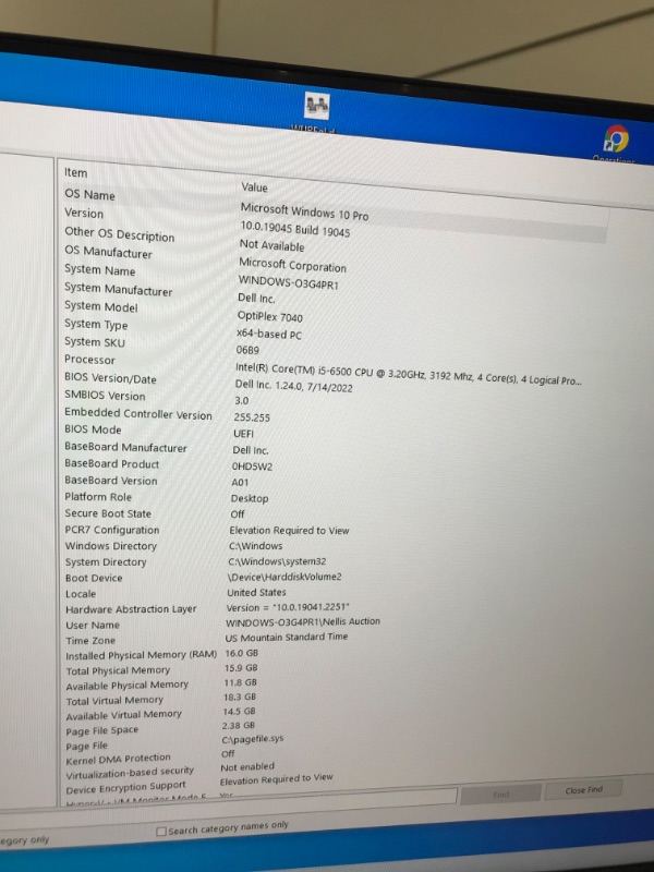 Photo 1 of Dell Optiplex 7040 Small Form Desktop, Intel Quad Core i5 6500 3.2Ghz, 16GB DDR4