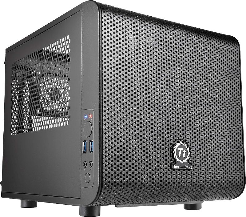 Photo 1 of Thermaltake Core V1 SPCC Mini ITX Cube Gaming Computer Case Chassis, Interchangeable Side Panels, Black Edition, CA-1B8-00S1WN-00
