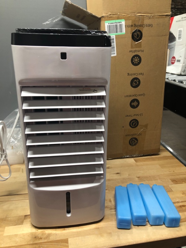 Photo 4 of 24" Evaporative Air Cooler & Mini Portable Air Conditioner, Personal AC Cooling Fan for Room Office Camping, Mini Portable Air Conditioner Ice Cubes