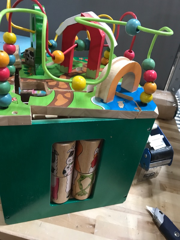 Photo 3 of **DAMAGED**
Battat – Wooden Activity Cube – Discover Farm Animals Activity Center for Kids 1 year +, Standard