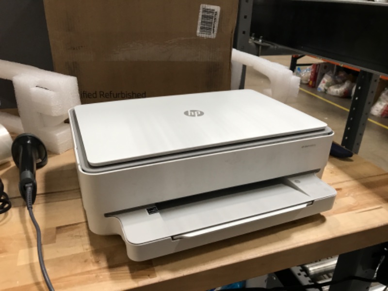 Photo 2 of ***USED***
HP Envy 6055e Wireless Color All-in-One Printer with 6 Months Free Ink (223N1A) (Renewed Premium),white
