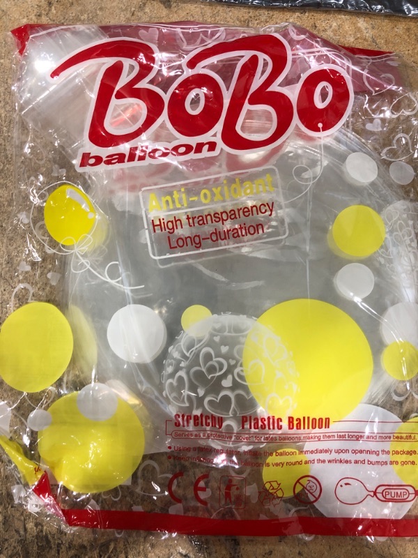 Photo 2 of Zancybuzz Bobo Balloons 50 Pack, 20 Inch Big Clear Balloons For Stuffing, Transparent Bubble Balloons for LED Light Up Balloons, Balloon Stuffer Transparent Balloons For Weddings, Events, DIY Party