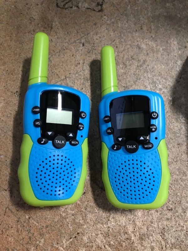 Photo 2 of Walkie Talkies for Kids - 22 Channels - 3 Miles Range Kids Walkie Talkie, 2 Pack Blue