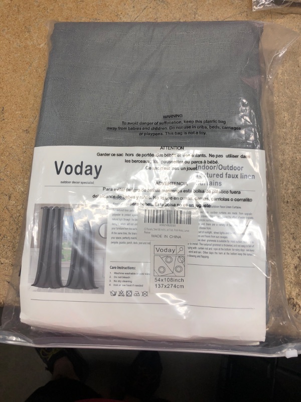 Photo 2 of *GREY* Voday (2 Panels) Linen Look Extra Wide Patio Curtains 84x108 Inch - 1015438511
Curtain Panels - Water Resistant Wall Room Divider Curtains for Sliding Door, Pergola, Corridor, Hot Tub, Pool Area Coffee 84"W x 108"L