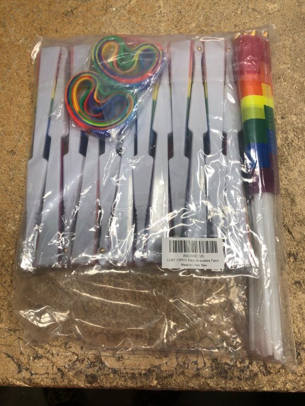 Photo 1 of 36PCS Pride Stuff, Pride Flag Pride Bracelet Fans, Small Gay Pride Flags Rubber Wristband Hand Fans, Rainbow LGBTQ Pride Flags Bracelets Folding Fan Bulk, Pride Month Accessories for Parade Party
