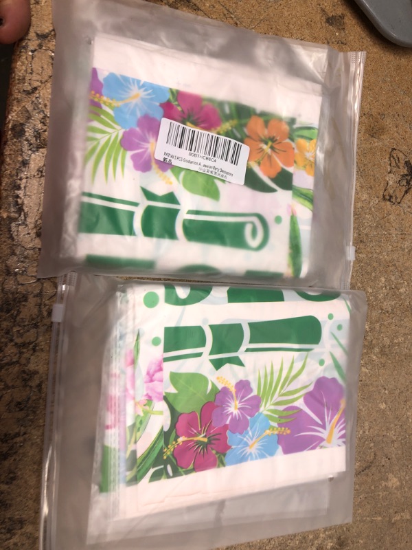 Photo 2 of 2 PACK PATIAI Aloha Graduation Party Decorations 2023 Hawaiian Luau Class of 2023 Graduation Tablecloths Disposable Plastic Rectangular Summer Tropical Graduation Party Supplies (3PACK)