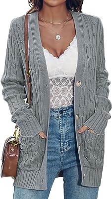 Photo 1 of Bwoygeeya Women's Sweater Outerwear Open Front Winter Cardigan, Grey Size XL