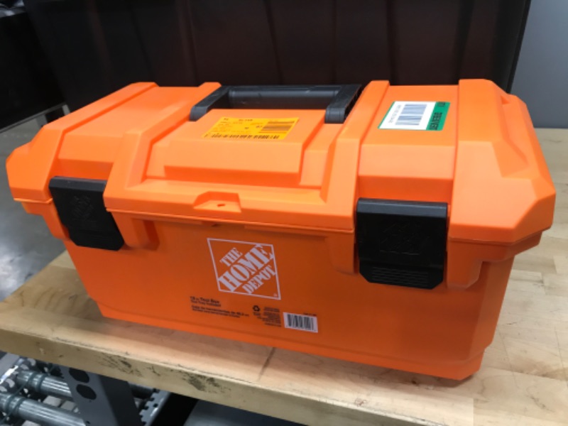 Photo 1 of 19 in. Plastic Portable Tool Box with Removable Tool Tray
