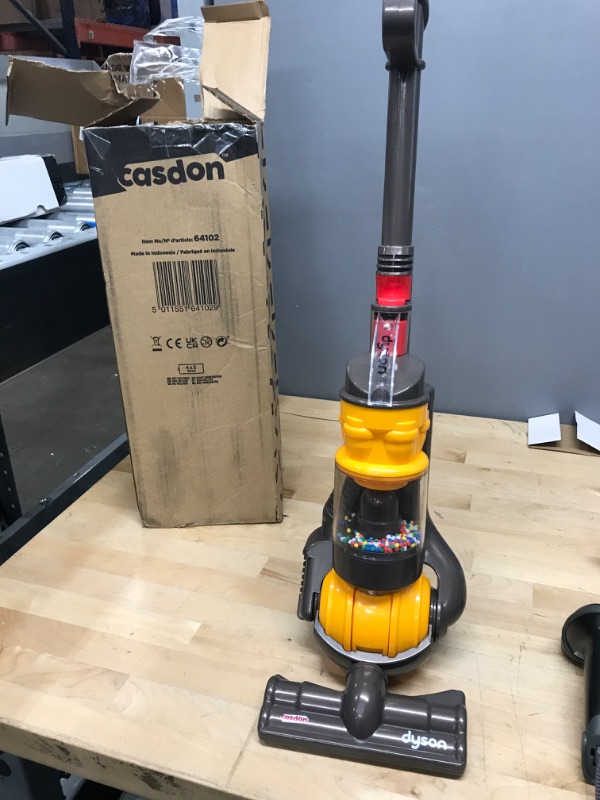 Photo 2 of Casdon Dyson Ball | Miniature Dyson Ball Replica For Children Aged 3+ | Features Working Suction To Add Excitement To Playtime Grey/Yellow