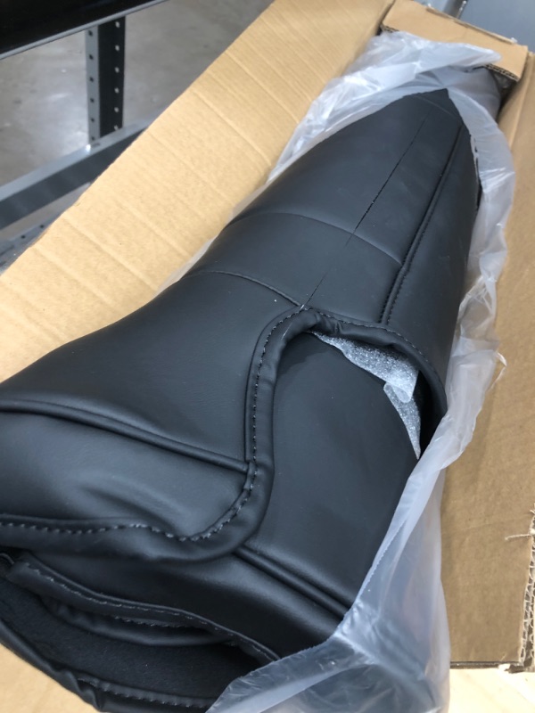 Photo 2 of BASENOR Tesla Model 3 Model Y Model S Model X Leather Seat Back Kick Protectors Kick Mats Black Set of 2