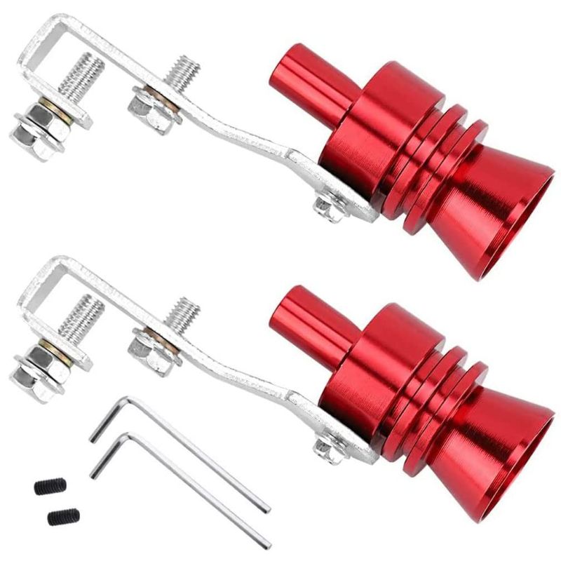 Photo 1 of 2 PACK Universal Turbo Exhaust Whistle , Sound Exhaust Simulator Turbo Whistle Pipe Sound Muffler Blow Off Car Styling Tunning XL Red 2pcs