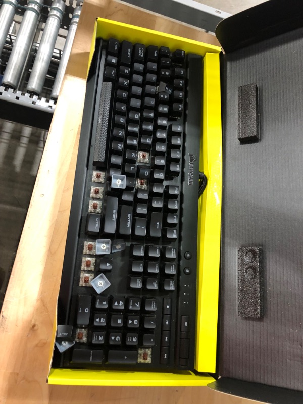 Photo 2 of SOME KEYS ARE LOOSE- MUST ASSEMBLE
Corsair K70 RGB PRO Wired Mechanical Gaming Keyboard (CHERRY MX RGB Blue Switches: Tactile and Clicky, 8,000Hz Hyper-Polling, PBT DOUBLE-SHOT PRO Keycaps, Soft-Touch Palm Rest) QWERTY, NA - Black K70 RGB PRO Cherry Blue-