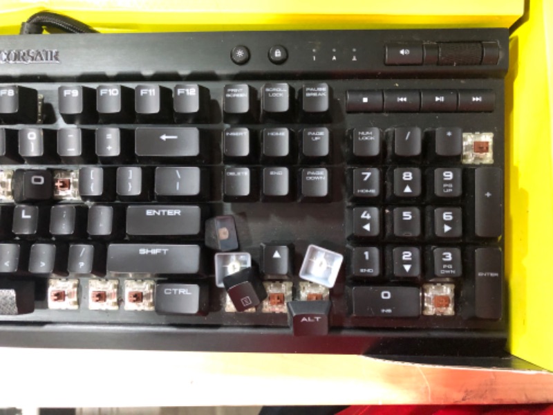 Photo 3 of SOME KEYS ARE LOOSE- MUST ASSEMBLE
Corsair K70 RGB PRO Wired Mechanical Gaming Keyboard (CHERRY MX RGB Blue Switches: Tactile and Clicky, 8,000Hz Hyper-Polling, PBT DOUBLE-SHOT PRO Keycaps, Soft-Touch Palm Rest) QWERTY, NA - Black K70 RGB PRO Cherry Blue-