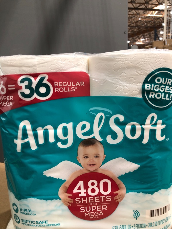 Photo 2 of Angel Soft Super Mega Toilet Paper, 6 Super Mega Rolls