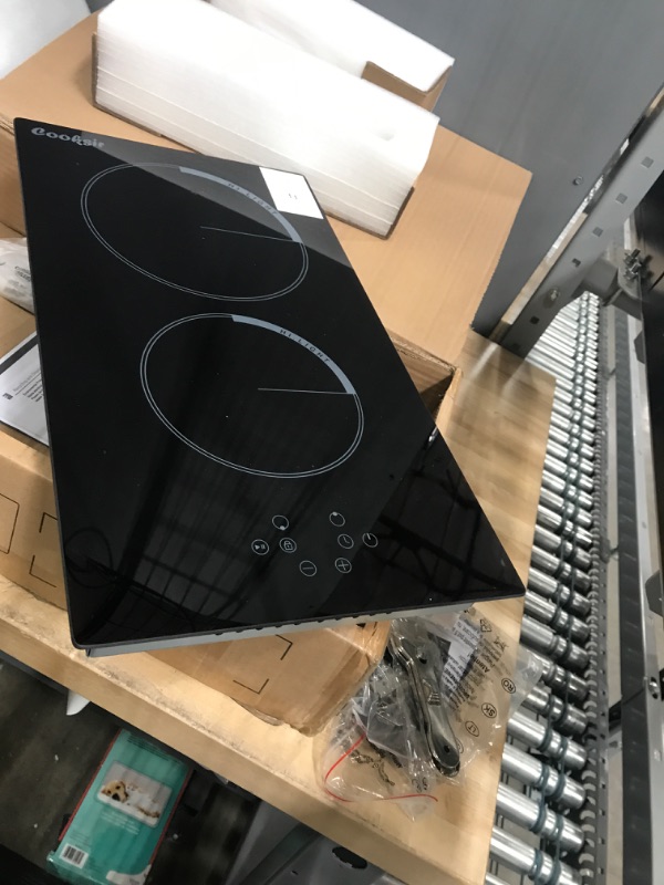Photo 1 of 2 Burner Electric Cooktop,Cooksir Electric Stove Top,3000W 2 Burner Cooktop 220-240V, 9 Power Levels, Sensor Touch Control, Child Safety Lock,0-99 Minutes Timer, Hard Wired, No Plug 2-Zones-Sensor