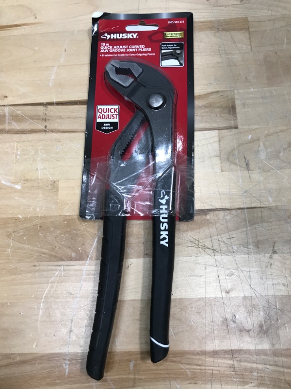 Photo 1 of 10 in. Quick Adjusting Groove Joint Pliers with Curved Jaw