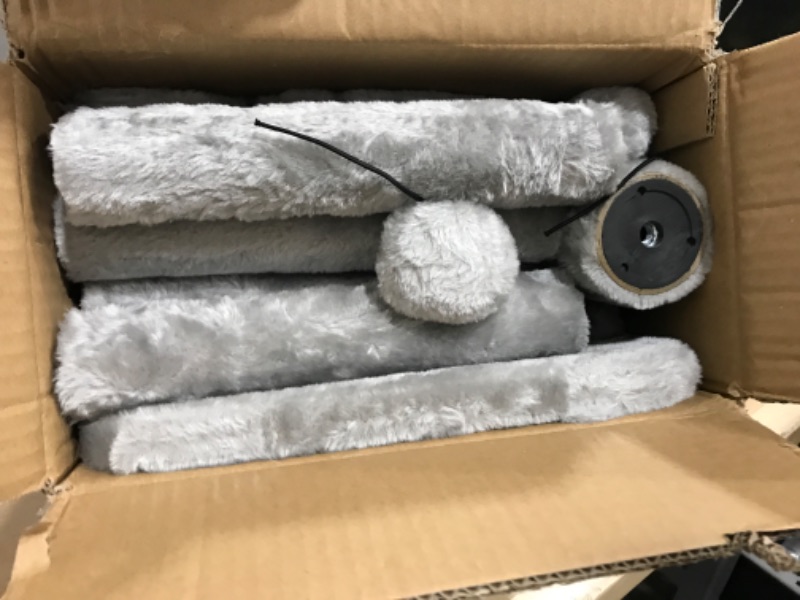 Photo 1 of Pesofer Cat Tree, Small Cat Tower with Sisal Scratching Post and Hammock Light Gray