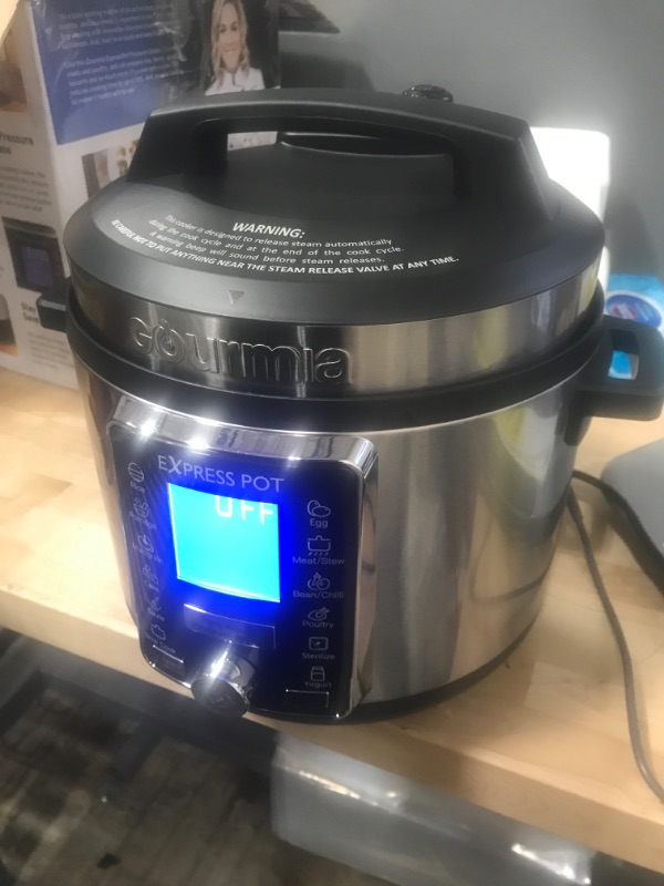 Photo 2 of Gourmia GPC965 Digital Multi-Functional Pressure Cooker - Automatic Pressure Release - Adjustable Pressure Control - 13 Cook Modes - Removable Stainless Steel 6 Qt Pot - Lid Lock - Auto Stir Function