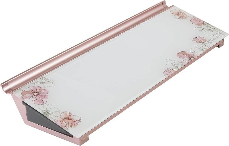 Photo 1 of Quartet Glass Desktop Computer Pad, 18" x 6", Whiteboard, Dry Erase Surface, Clean Erase, Includes 1 Dry Erase Marker, Floral (GDP186P) Floral Pad