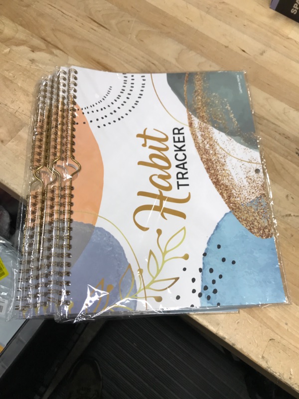 Photo 1 of 5 pack of Habit Tracker - Habit Tracker Calendar, Motivational Habit Tracking Journal, 8.5" x 11.8", Undated 12+3 Month Journal for Wide Applications with 15 Topic Pages + Premium Paper, Twin-Wire Binding - Coloful