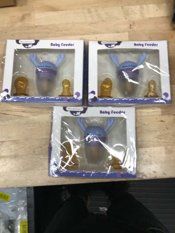 Photo 2 of 3 pack of Moss and Fawn Baby Feeder, Silicone Feeder and Teether for Infant Safely Self Feeding.