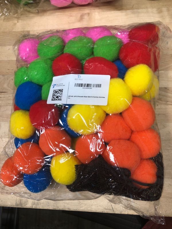 Photo 2 of 60 Pcs Reusable Water Balls, Reusable Water Balloons for Outdoor Toys and Games, Water Toys for Kids and Adults Boys and Girls - Summer Toys Ball for Pool and Backyard Fun Multicolor 60