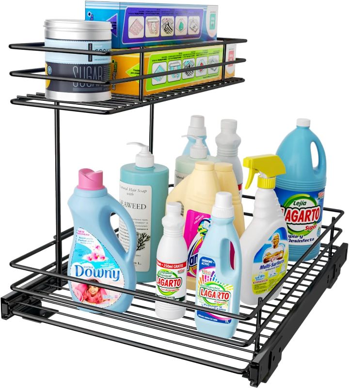 Photo 1 of 
Stock Photo Reference Only***G-TING Pull Out Cabinet Organizer, Under Sink Slide Out Storage Shelf with 2 Tier Sliding Wire Drawer - 12.6W x 16.53D x 12.99H - Request at Least 13 Inch...
Size:12.6'' W x 16.53'' D x 12.99'' H
Color:Black