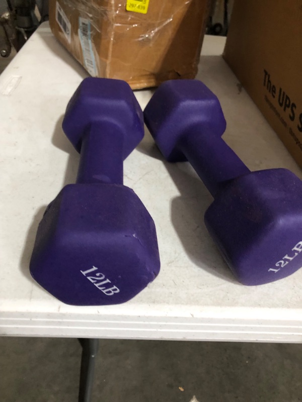 Photo 3 of *USED* LITTLE DAMAGE* Portzon Weights Dumbbells 10 Colors Options Compatible with Set of 2 Neoprene Dumbbells Set,1-15 LB, Anti-Slip, Anti-roll, Hex Shape