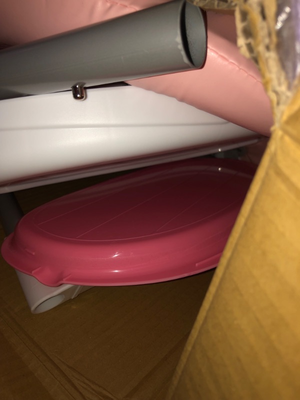 Photo 1 of Dream On Me Portable 2-in-1 Tabletalk High Chair, Convertible Compact Light Weight Highchair, Pink