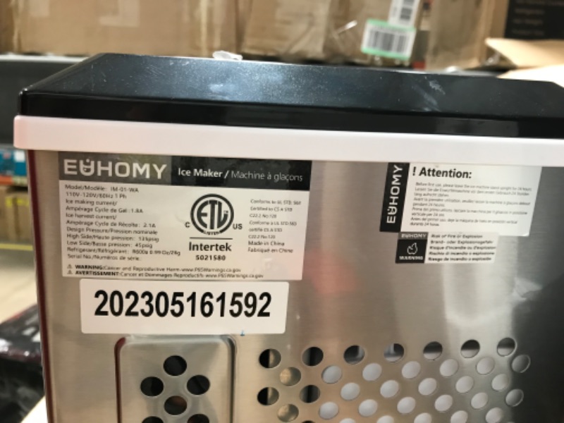 Photo 4 of * turns on but does not make ice * sold for parts or repair *
EUHOMY Ice Maker Machine Countertop, 27 lbs in 24 Hours, 9 Cubes Ready in 6 Mins,