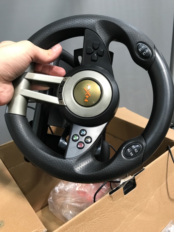 Photo 5 of PXN Racing Wheel - Gaming Steering Wheel for PC, V3II 180 Degree Driving Wheel Volante PC Universal Usb Car Racing with Pedal for PS4, PC, Xbox One, Xbox Series S/X, PS3 black